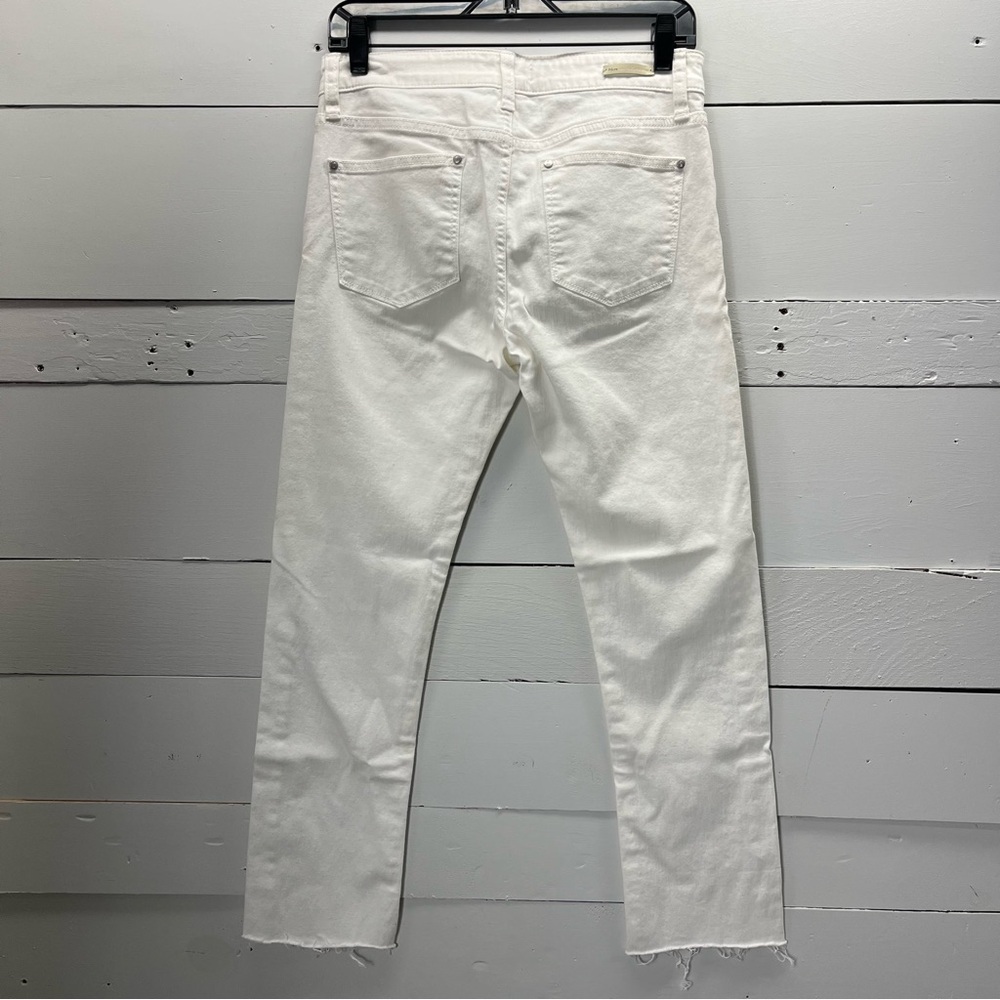 Anthropologie Pilcro Mid Rise White Raw Hem Denim Size 28 - Picture 3 of 6